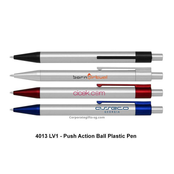 4013 L.V.1 - Push Action Ball Plastic Pen, Promotional Gifts, Promotional Gift, Singapore